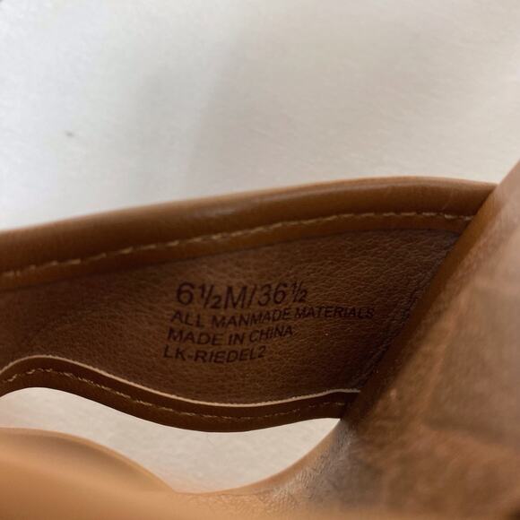 Lucky Brand Riedel Chevron Woven Platform Cork Wedge Sandals Women’s Size 6.5 - Picture 7 of 8